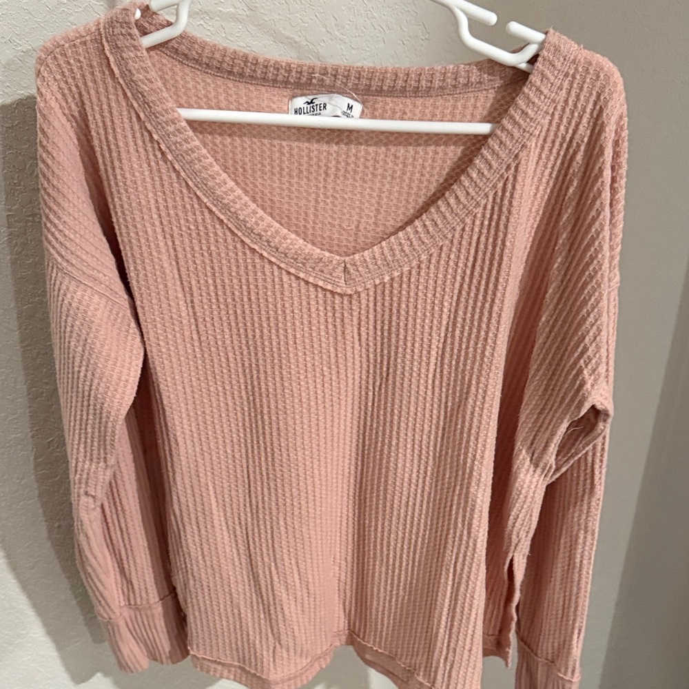 Hollister Blush Waffle Knit Top